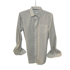 Amazon Essentials Men's White and Gray Checkered Shirt